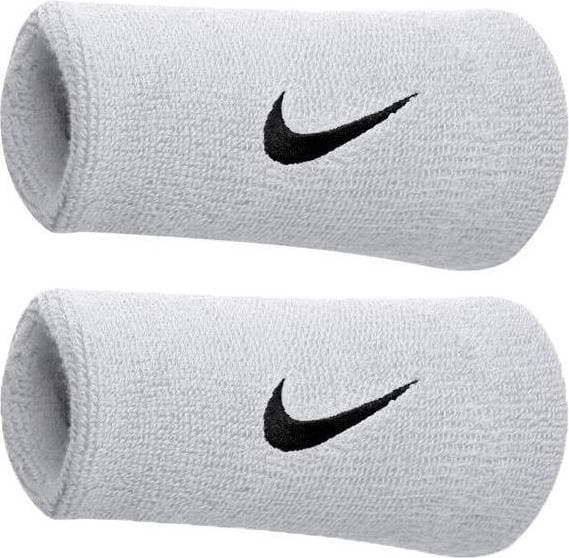 Nike Swoosh Doublewide Wristband 2-pack - White/Black