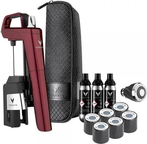 Coravin Timeless Six+ Wine Preservation System Set Burgundy Vinpump