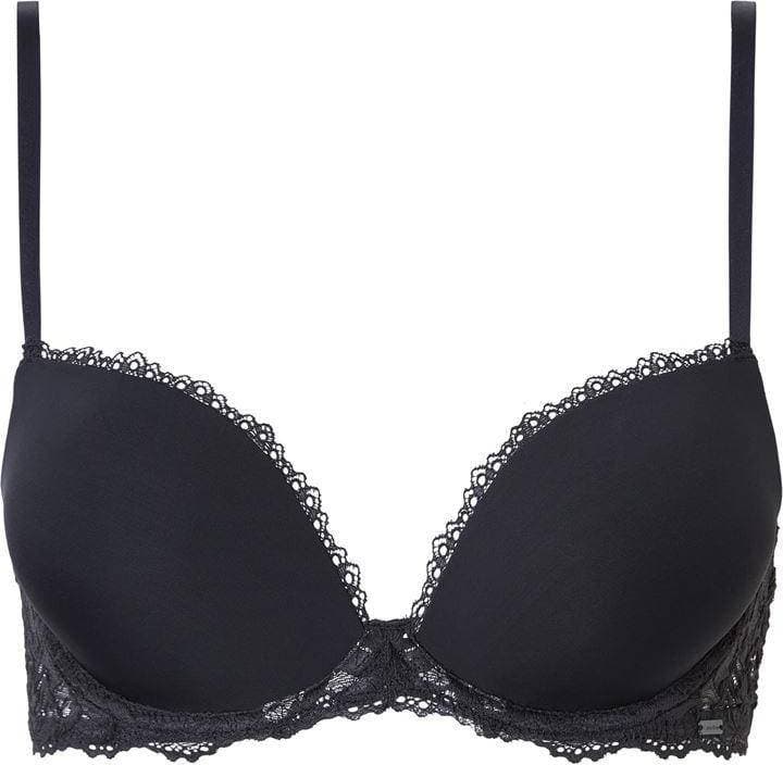 Calvin Klein Seductive Comfort Lace Push-Up Demi Bra - Black