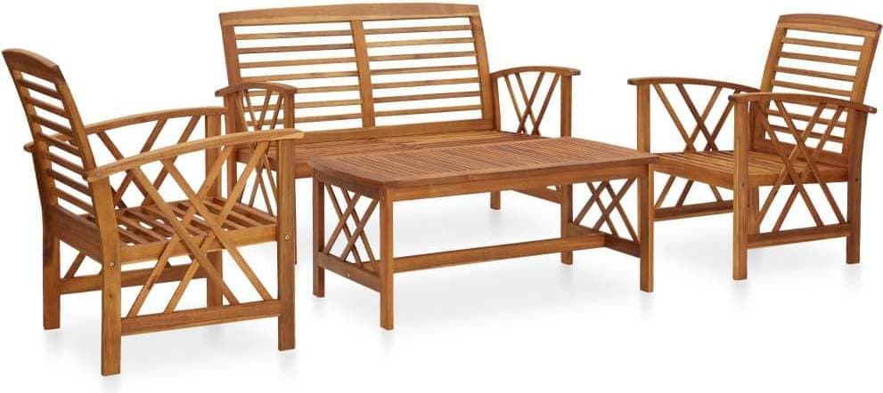 vidaXL 3057983 Loungeset, 1 Bord inkl. 2 Stolar & 1 Soffor