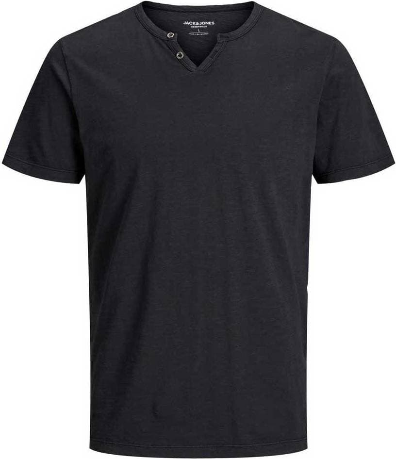 Jack & Jones Split Neck T-shirt - Black