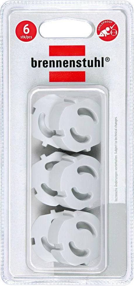 Brennenstuhl barnskydd för grenuttag, 6-pack, transparent, plast