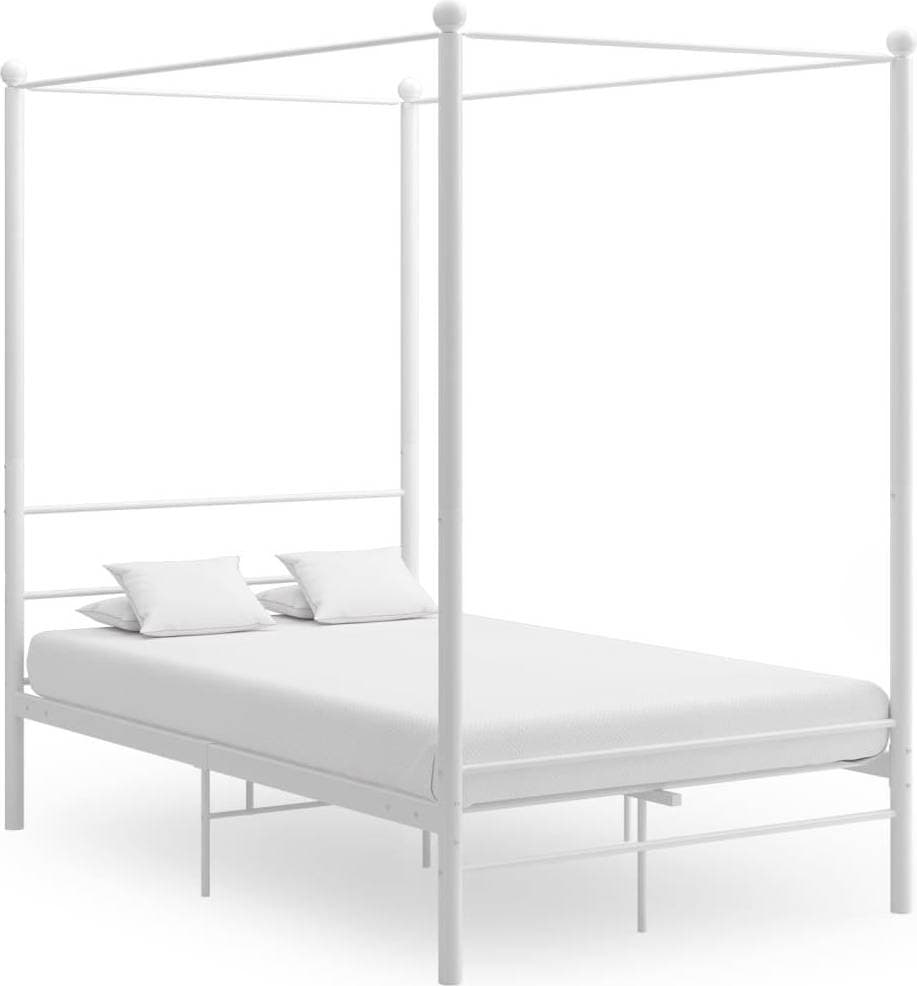 vidaXL Himmelsäng Vit Metall 120x200 cm Sängram 120x200cm