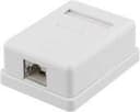 Deltaco shielding network wall socket, Surface FTP 1xRJ45, Cat6A,white