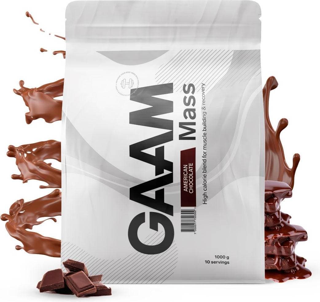 GAAM 100% MASS Premium, 1 kg, Gainer, American Chocolate