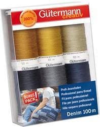 Gutermann Gütermann Trådset Sytråd Denim 6 färger 100m 6 st