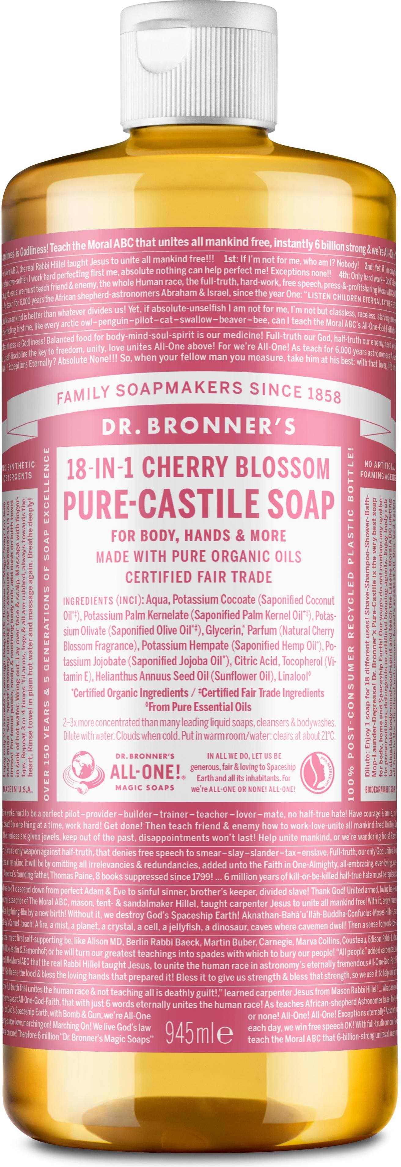 Dr. Bronners Pure-Castile Liquid Soap Cherry Blossom 945ml