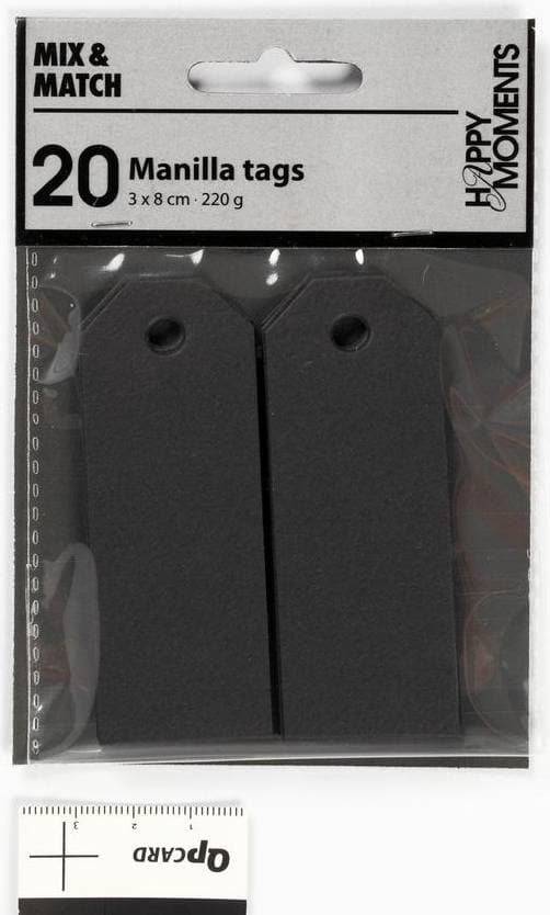 Creativ Company Manillamärken, stl. 3x8 cm, 220 g, svart, 20 st. 1 förp