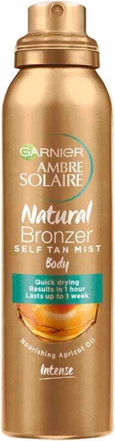 Garnier Ambre Solaire Natural Bronzer Quick Drying Self Tan Body Mist Dark 150ml