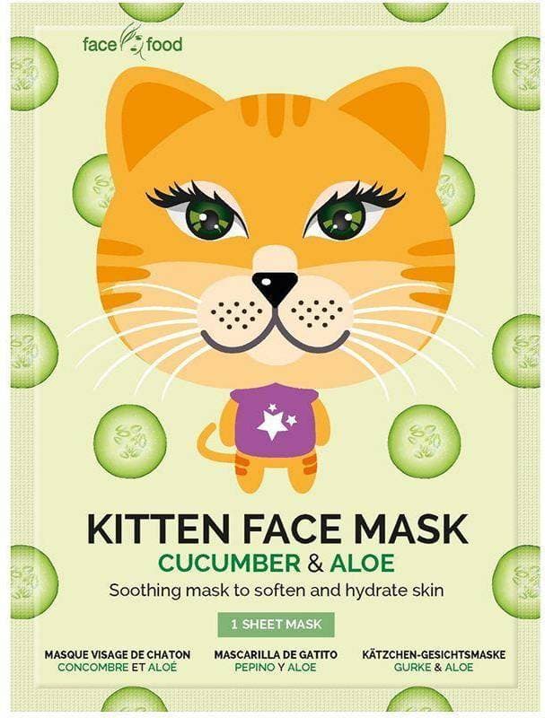 7th Heaven Lindrande ansiktsmask Animal Kitten Aloe Vera Gurka (1 uds)