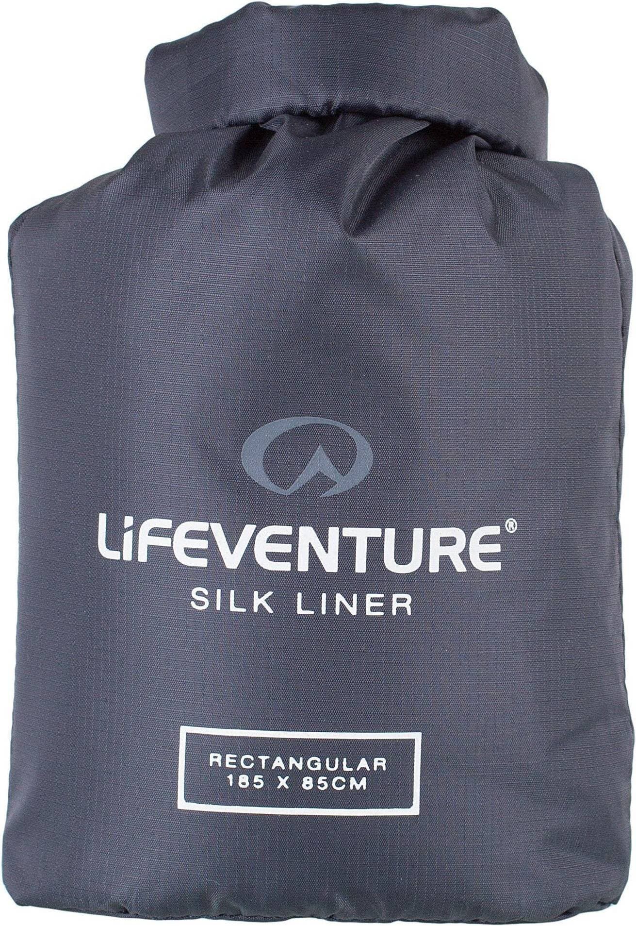Lifeventure Silk Sleeping Bag Liner, Rectangular, Gray
