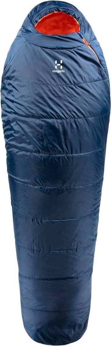 Haglöfs Tarius -18, 175 cm fibersovsäck Midnight Blue/Tangerine LEFT ZIP