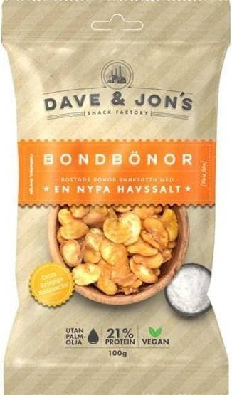 Dave & Jon's Rostade Bondbönor Havssalt 100g