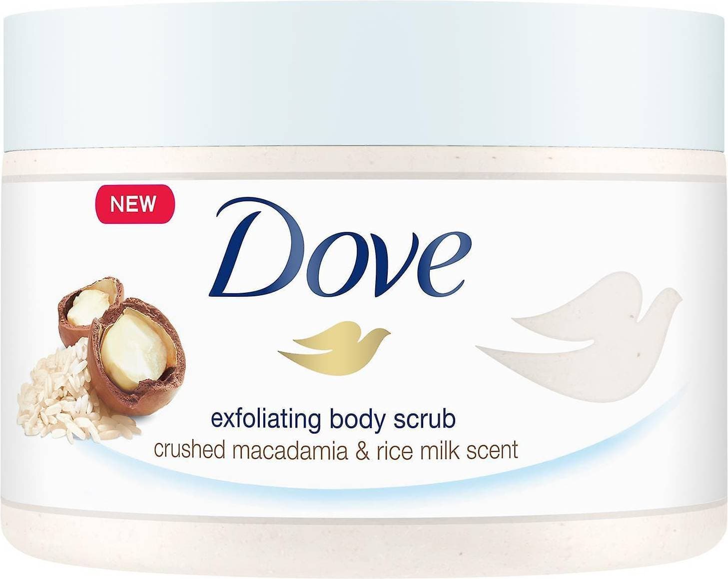 Dove Exfoliating Body Scrub Crushed Macadamia & Rice Milk Scent 225ml
