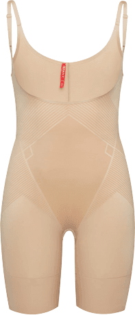 Spanx Invisible Open-Bust Mid-Thigh Bodysuit Shape Dam - Beige