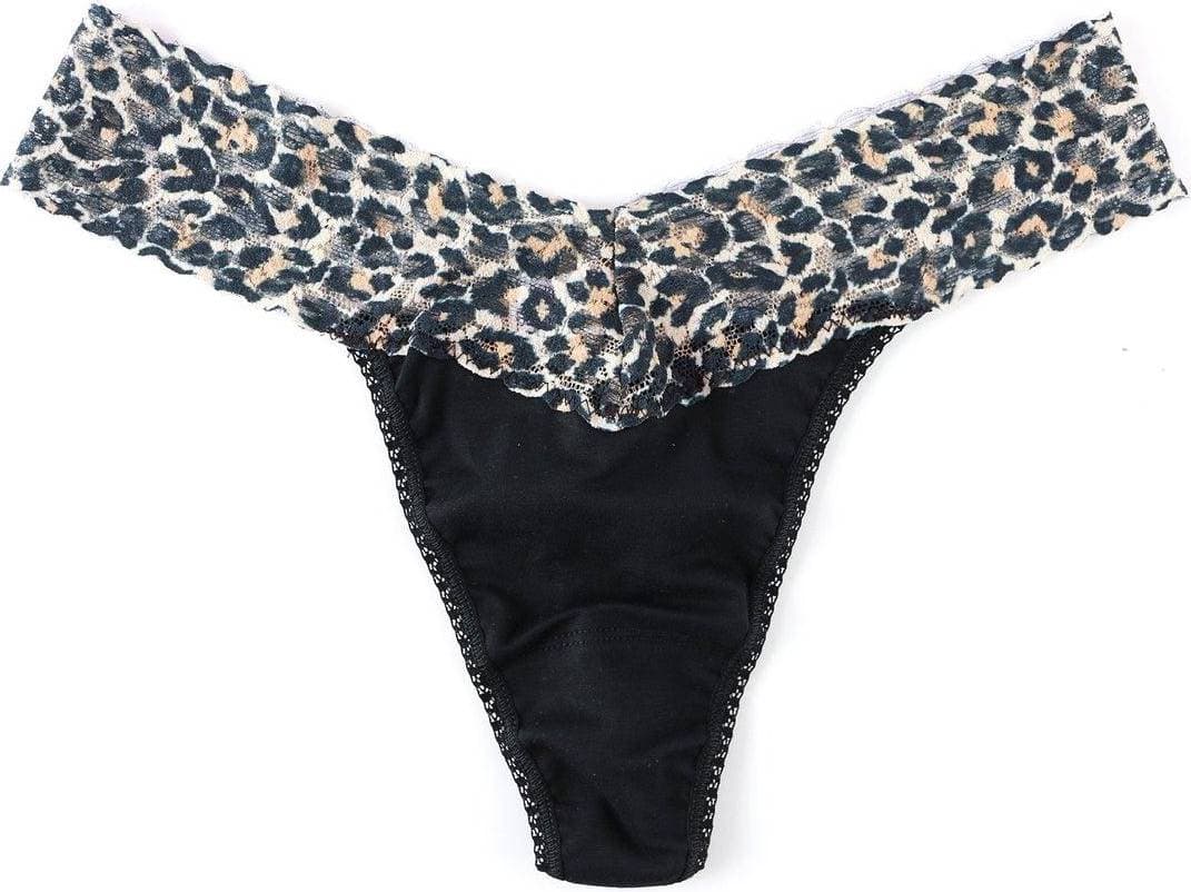 Hanky Panky Cotton Original Rise Thong 2-Pack - Black