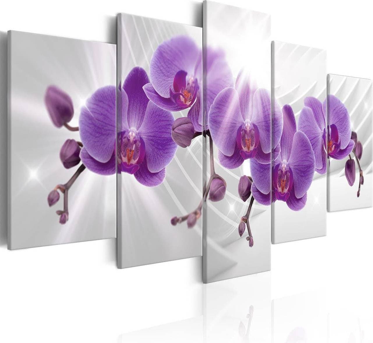 Arkiio Abstract Garden Purple Orchis 100x50 Lila Vit Tavla 100x50cm
