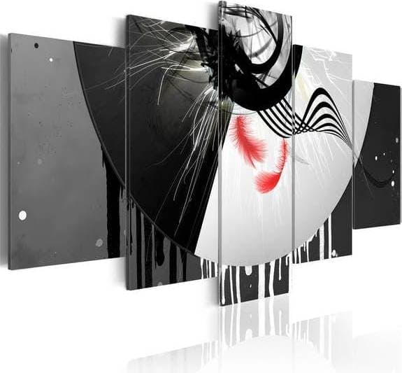 Arkiio Metal With Red Accents 200x100 Vit Svart Tavla 200x100cm