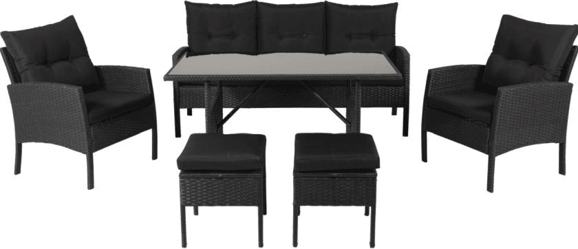 Venture Design Knock Loungeset, 1 Bord inkl. 2 Stolar & 1 Soffor