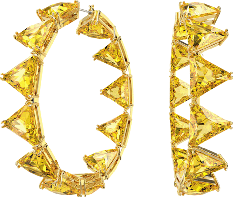 Swarovski Ortyx Triangle Cut Hoop Earrings - Gold/Yellow