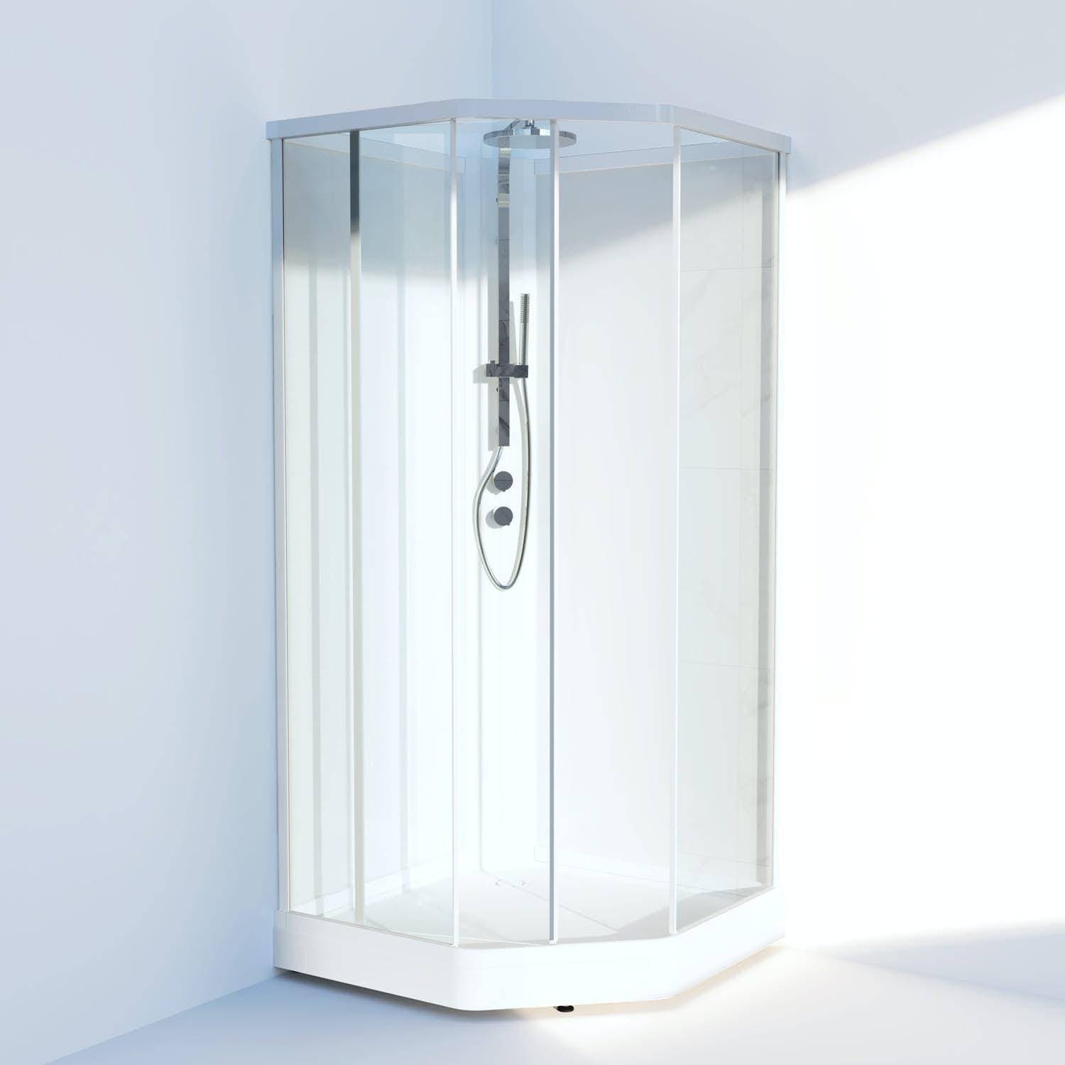 Svedbergs Duschkabin Ritual 90x90 cm Klarglas Vitglas 900x900x2180mm