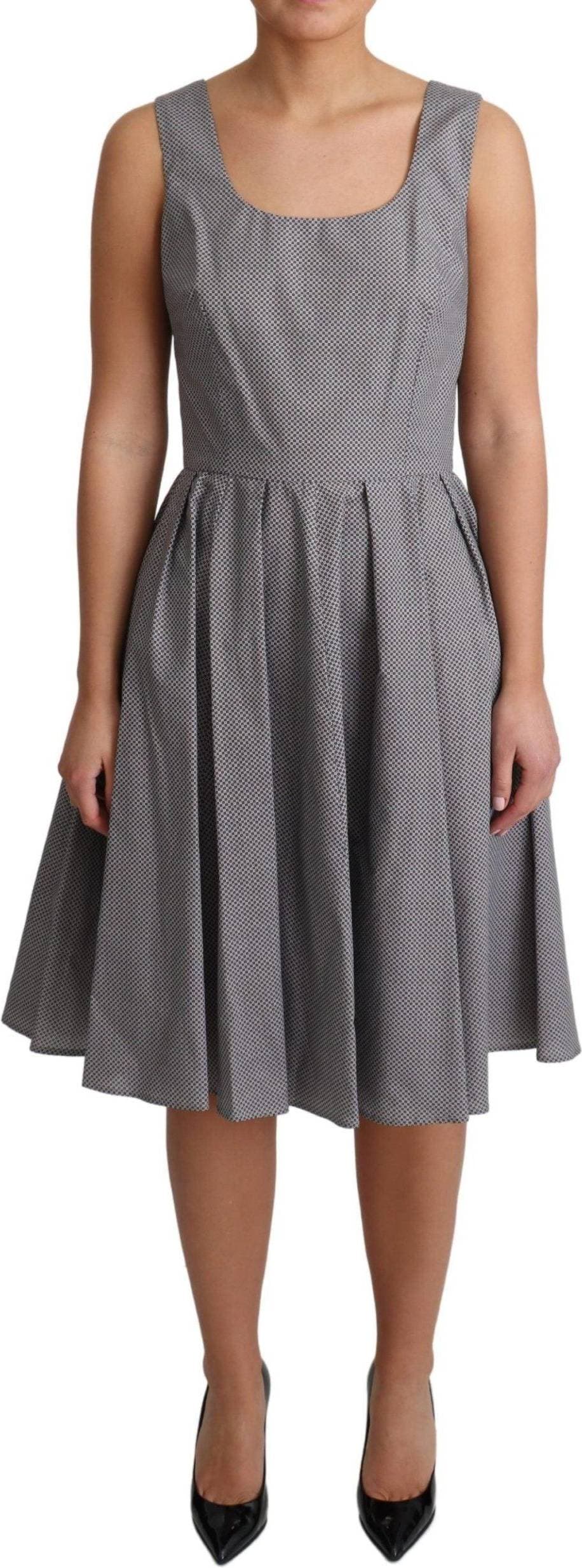 Dolce & Gabbana Geometrisk A-Linje Klänning Grå/Beige