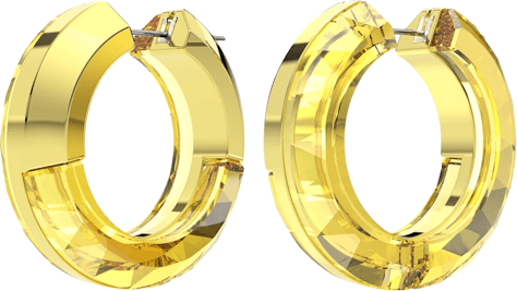 Swarovski Lucent Hoop Earrings - Silver/Yellow
