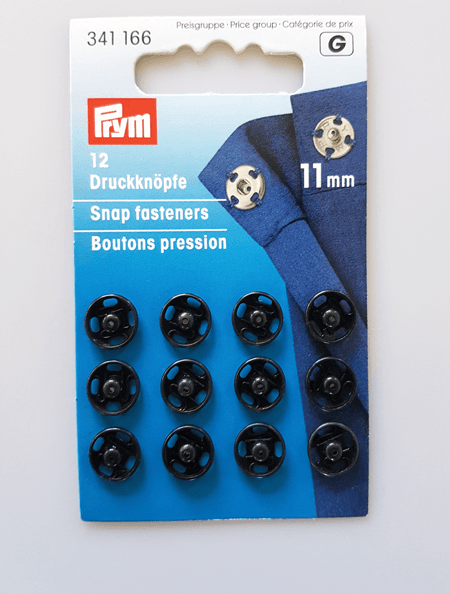 Prym tryckknappar 11 mm Svart