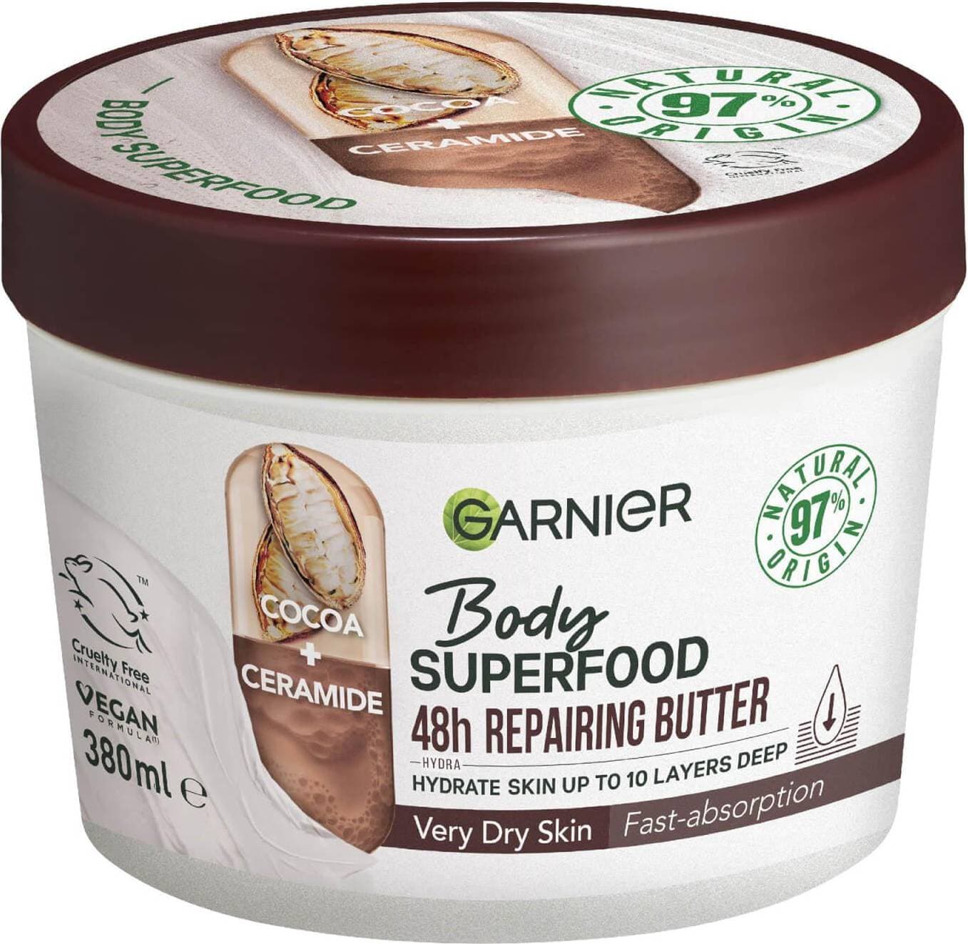 Garnier Body Superfood Cocoa & Ceramide Body Cream 380ml