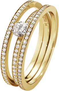 Georg Jensen HALO solitärring (stl. 48) 18 k gult
