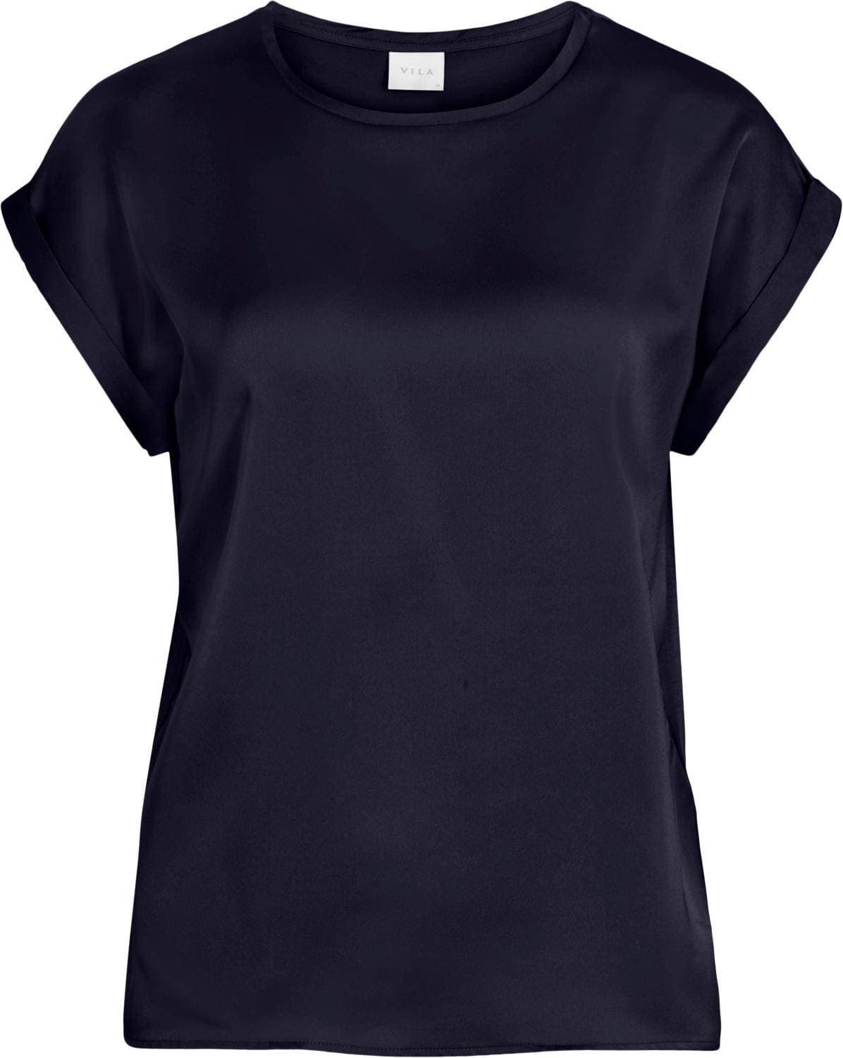 Vila Ellette Satin Top - Blå