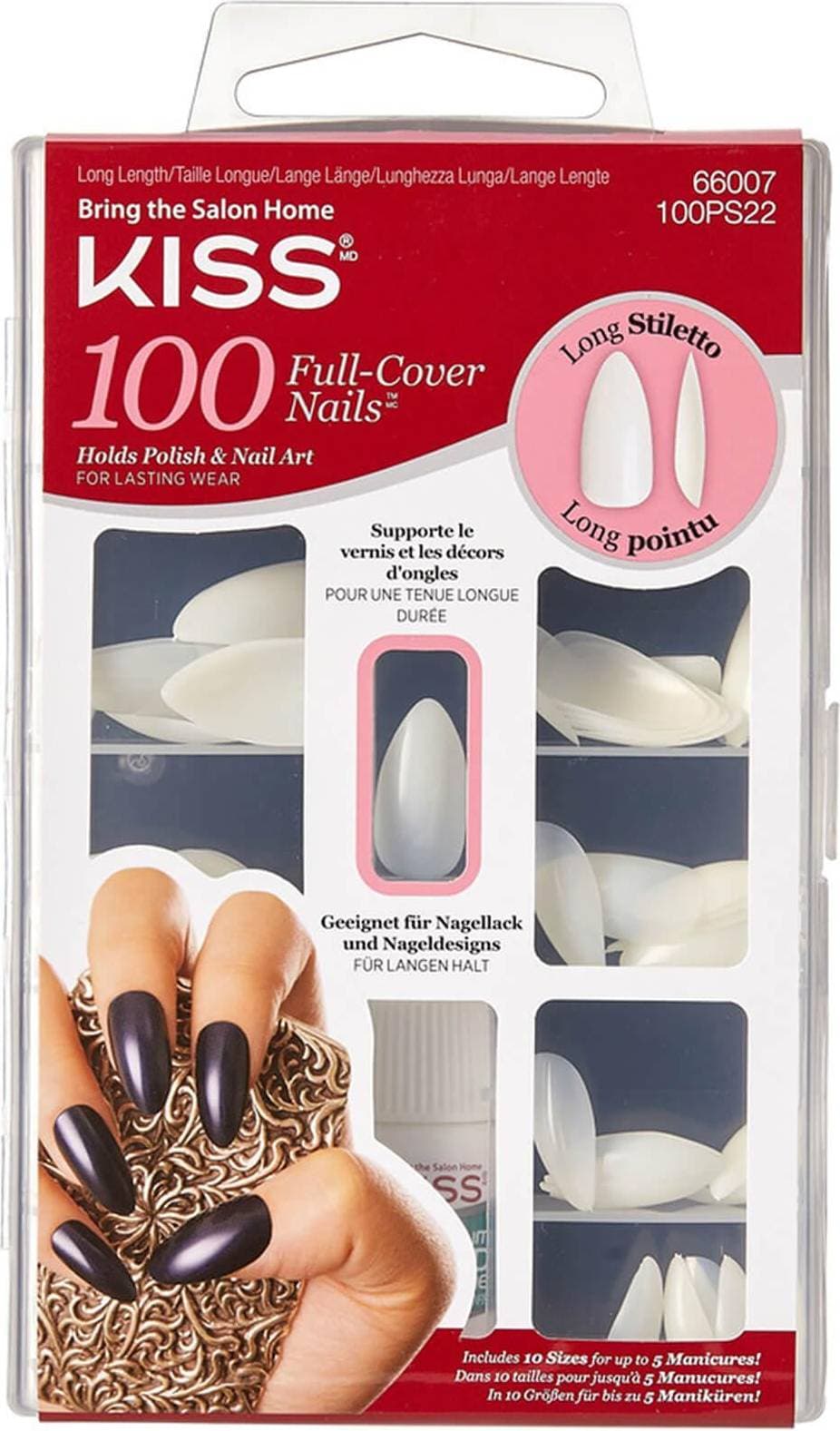Kiss Full Cover Nails Long Stiletto 100-pack