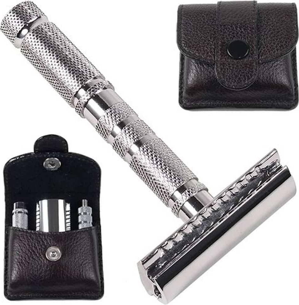 Parker Shaving Travel Safety Razor 4-Piece 8,2 cm crome