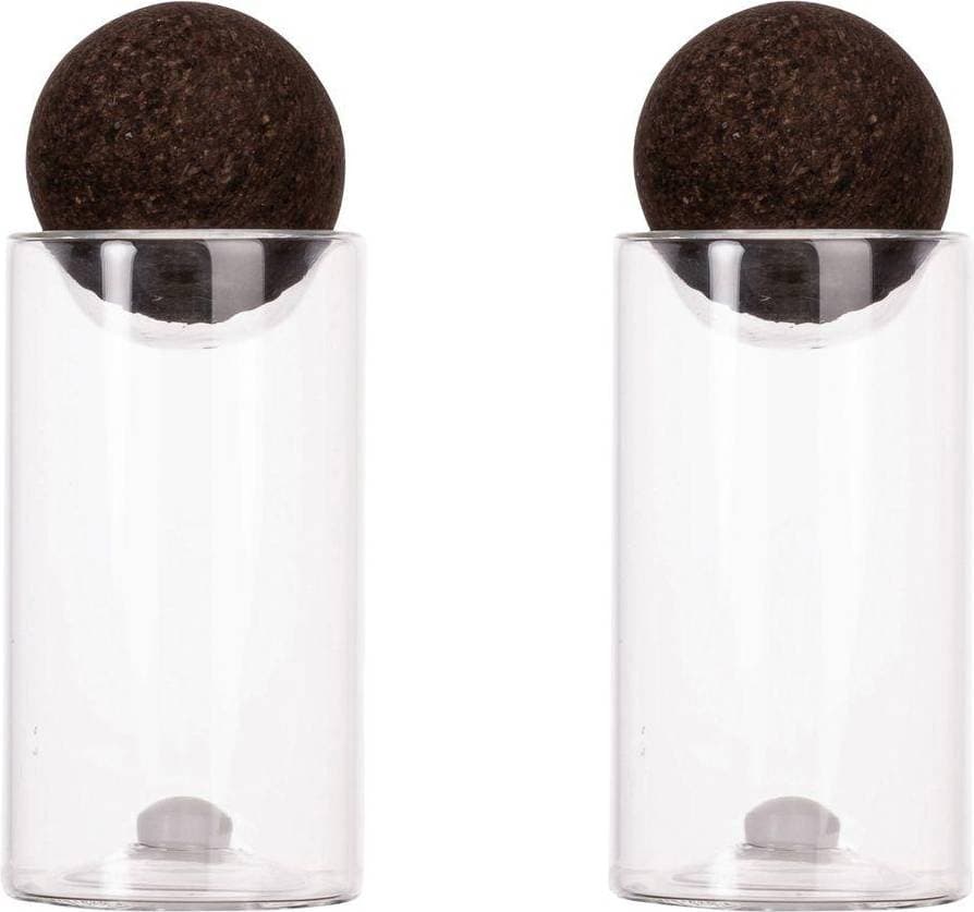 Sagaform Nature Salt och Pepparset 4.5 cm Klar Brun 2-Pack Saltkvarn, Pepparkvarn 11.5cm
