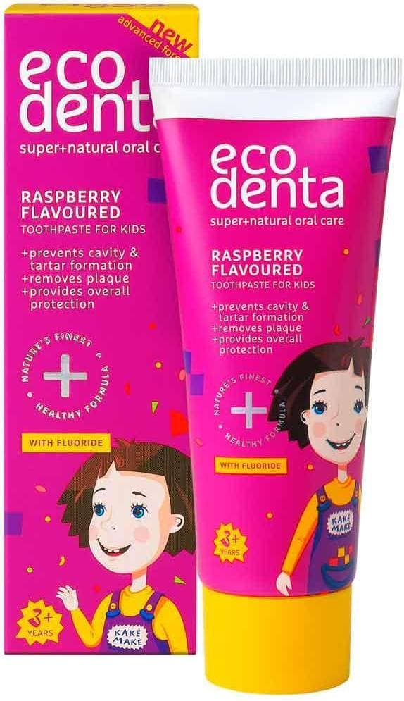 Ecodenta Super + Naturlig tandkräm barn Smak Raspberry 75