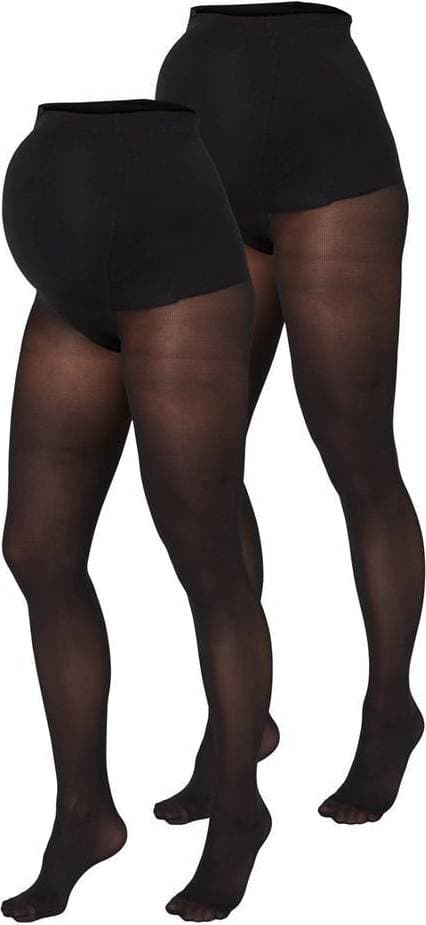 Mamalicious Maternity Tights 2-pack Black