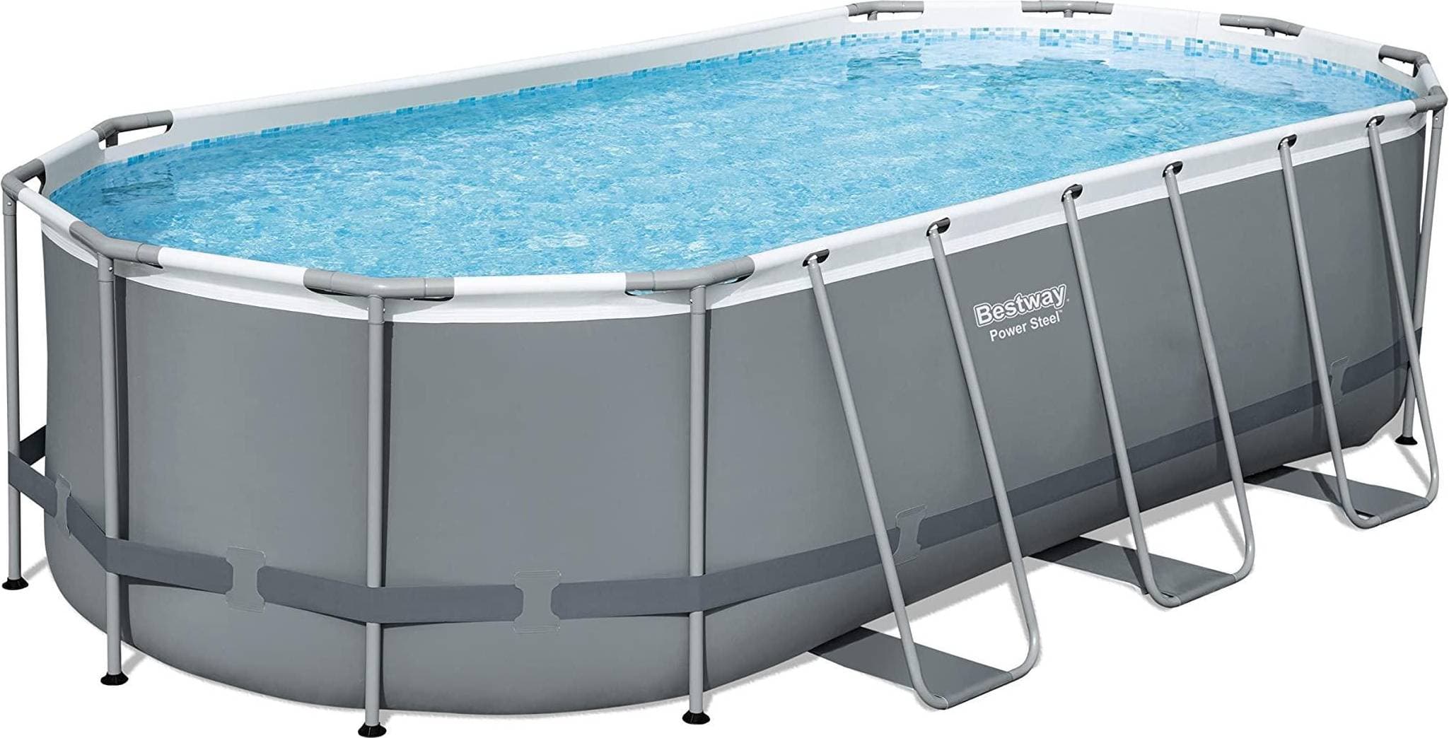 Bestway Power Steel Oval Metal Frame Pool 5.5x2.7x1.2 m