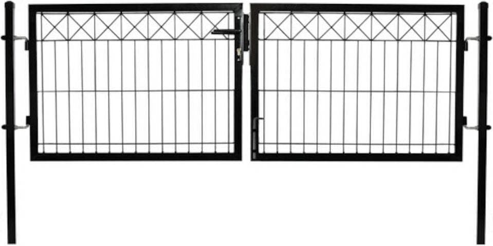Hortus Double Gate for Panel Fence with Decoration "X" 300x100cm