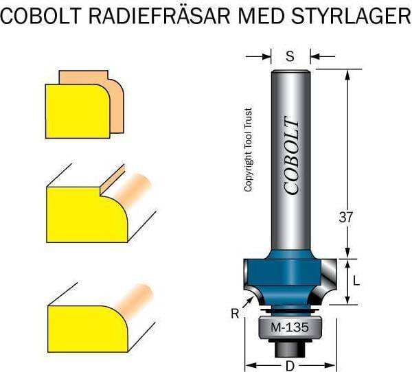 Cobolt Cobolt 217-020 Avrundningsfräs R=2 D=17 L=8