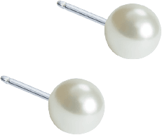 Blomdahl Natural Earrings - Silver/Pearl