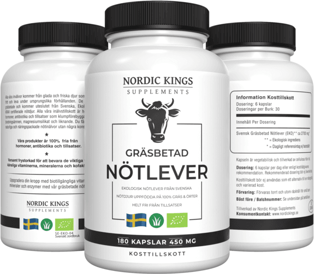 Nordic Kings Supplements Gräsbetad Nötlever 180 st