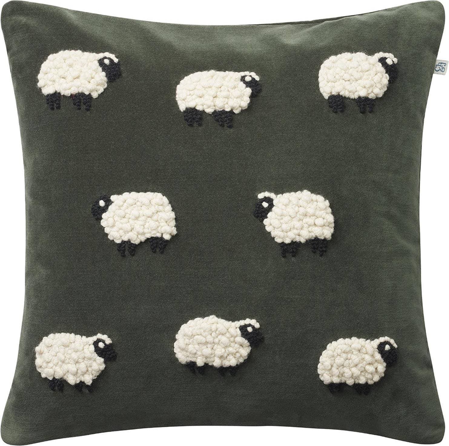 Chhatwal & Jonsson Sheep Kuddöverdrag Beige, Grön (50x50cm)