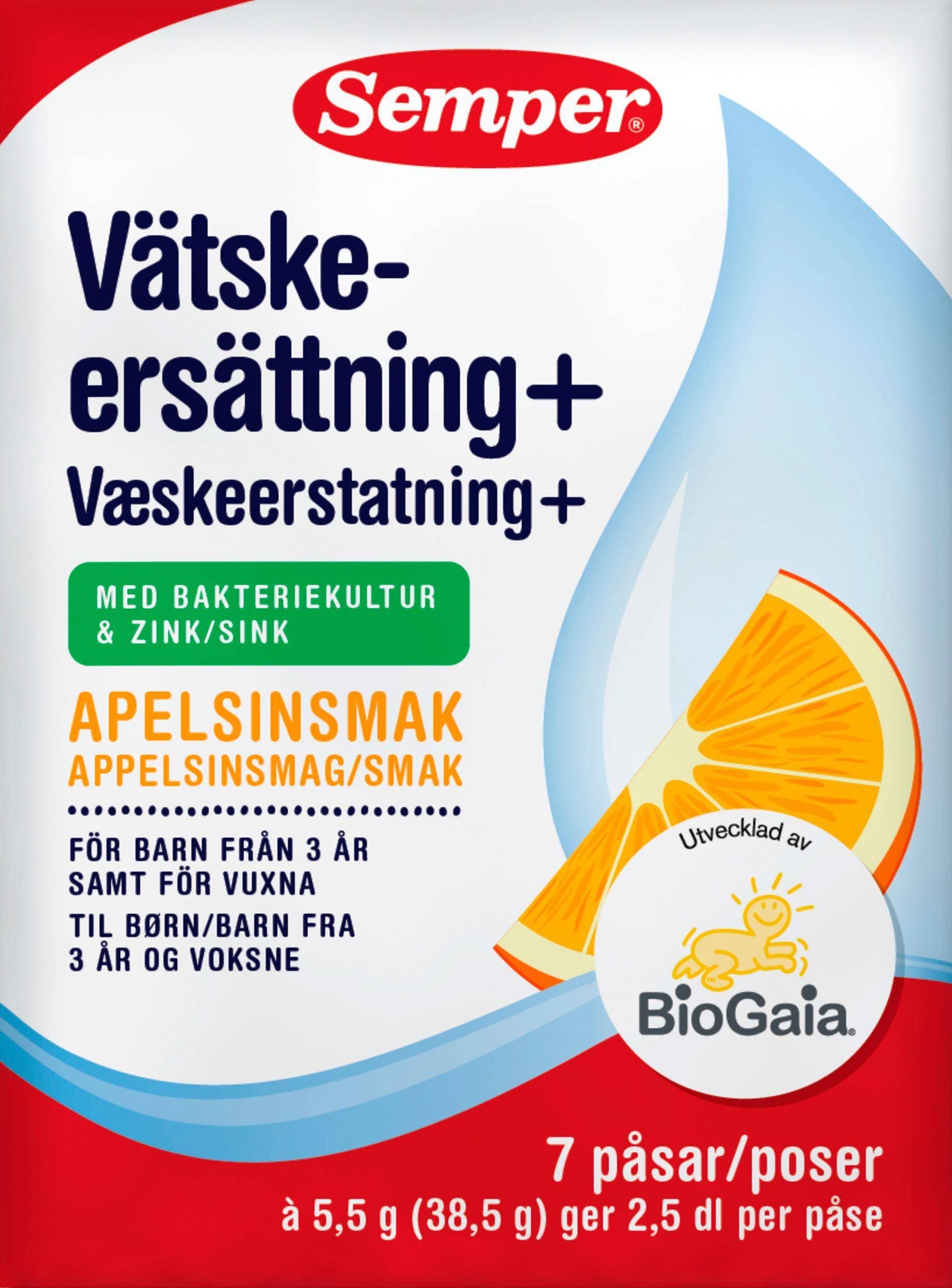 Semper Vätskeersättning+ Orange 5.5g 7 st