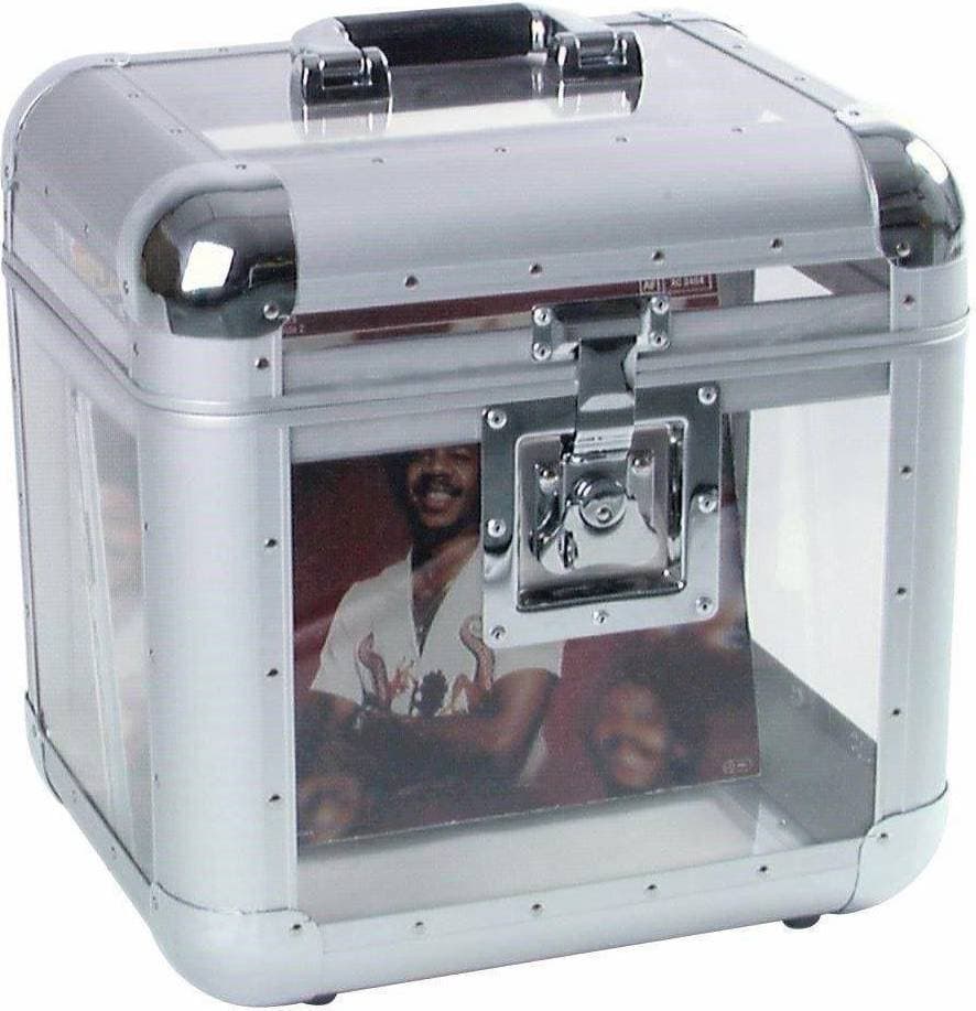 Roadinger Record Case Aluminum 75/25 Rounded Acrylic Transparent