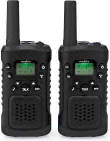 Nedis Walkie-talkie Set 2 handenheter Upp till 6 km Frekvens kanaler: 8 PTT VOX Upp till 3 timmar Hörlursuttag 2 Headset Svart