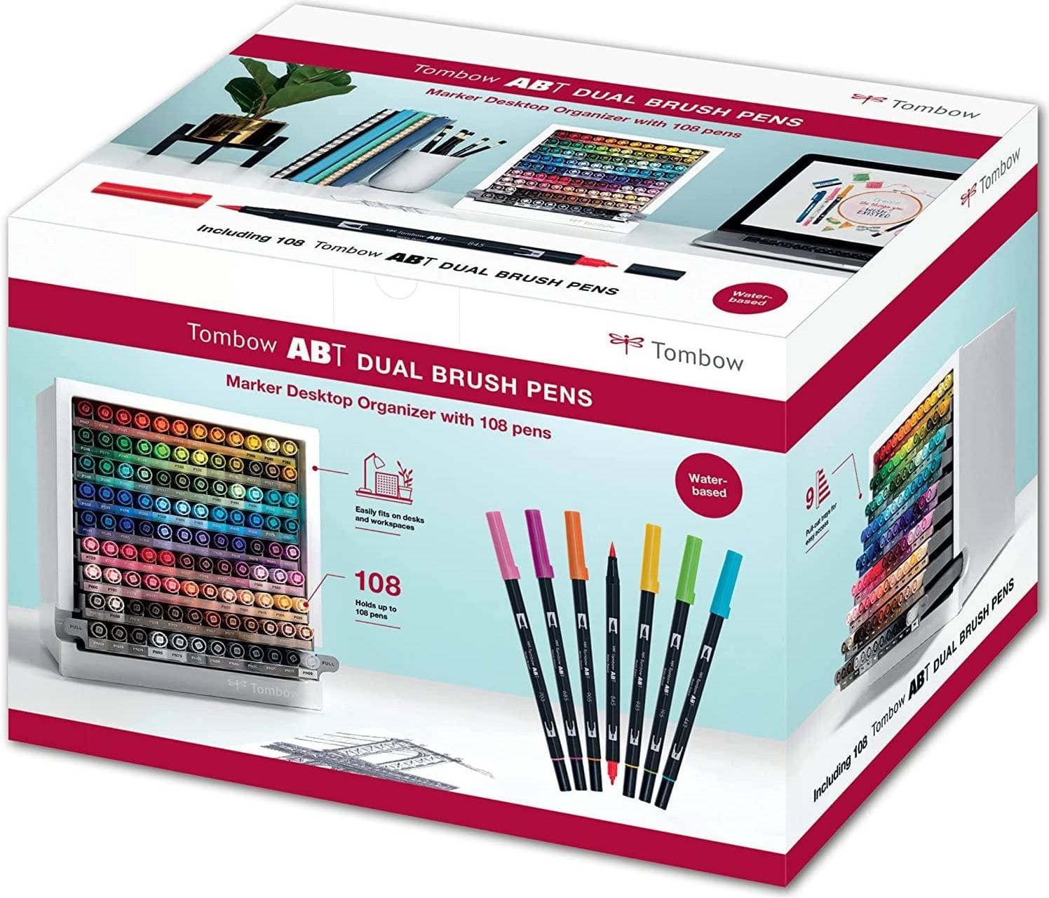 Tombow ABT Dual Brush Marker & Desktop Organizer 108pcs