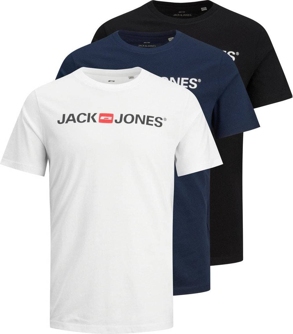 Jack & Jones Logo T-shirt 3-pack - Black/White