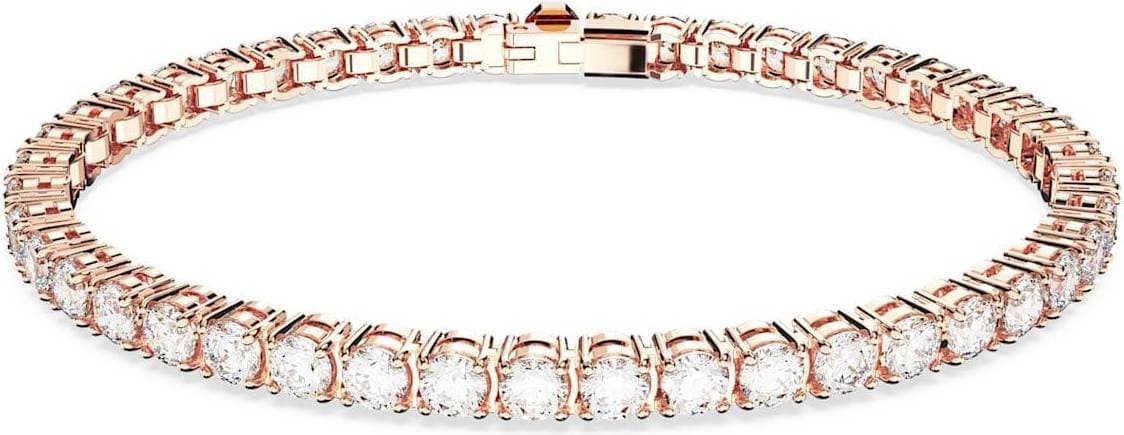 Swarovski Matrix Tennis Bracelet - Rose Gold/Transparent