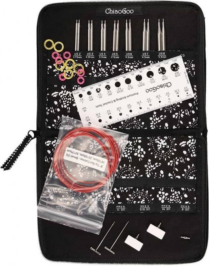 ChiaoGoo Lace Twist Small Udskiftelige rundpindesæt Rustfrit Kirurgisk