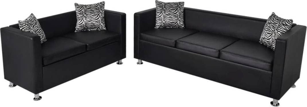 vidaXL Soffgrupp konstläder 2- och 3-sitssoffa Soffa 3-sits